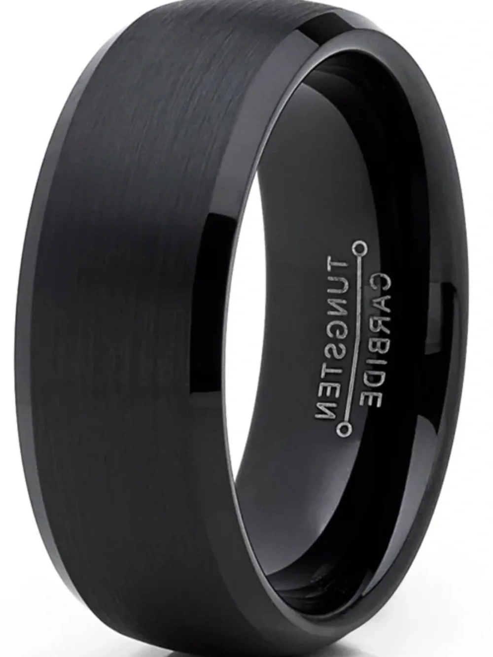 Carbide Tungsten Black Brushed Men's Ring by CARGIIDE